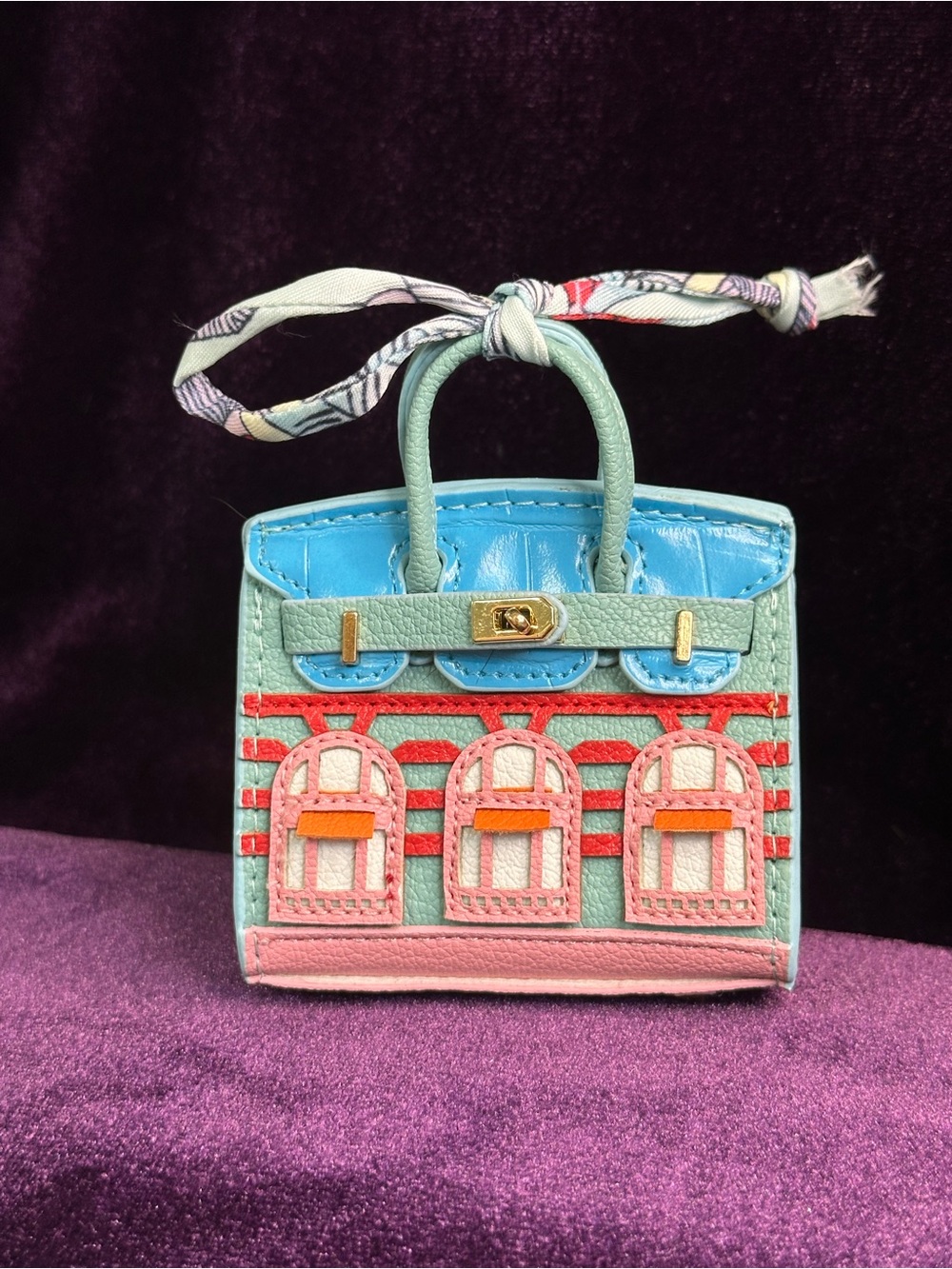 arched window mini bag charm